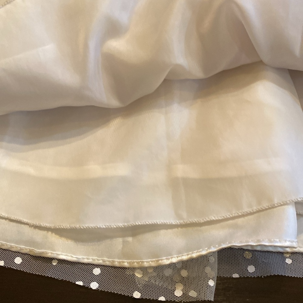Jona Michelle Gold and Ivory Formal Kids Dress. Button & tie. Sz 5. Polka dot. - Picture 11 of 16